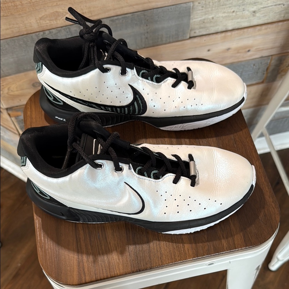 Nike Kids LeBron Basketball Sneakers - White and Black